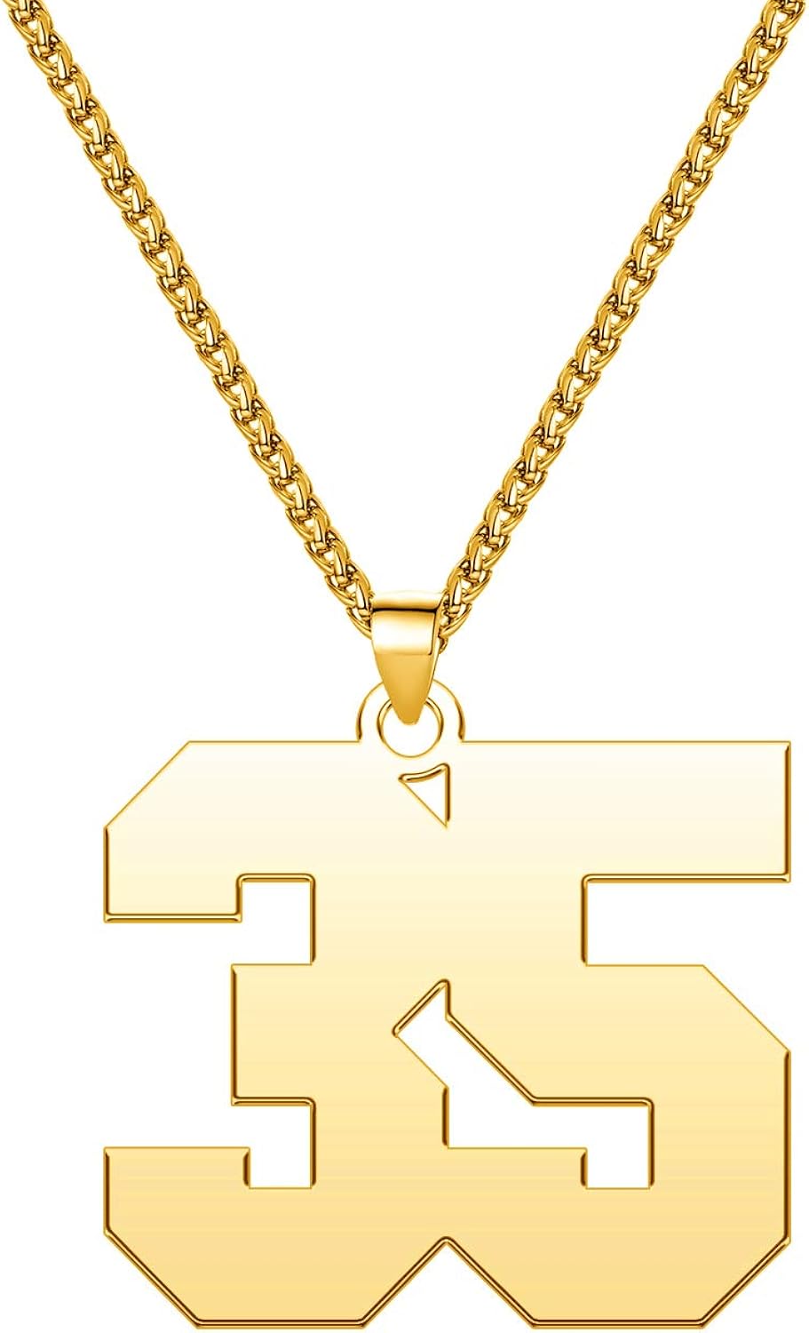 YSAHan Sports Number Necklace Personalized Customized 1 to 99 Stainless Steel Birth Year Lucky Number Pendant Jewelry for Boys Mens 3mm Keel Link Chain: Jewelry