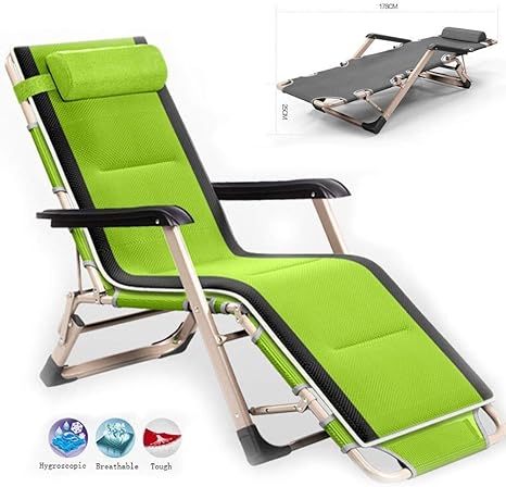 TGTGH Tumbona reclinable con cojín Acolchado, sillón Plegable al Aire