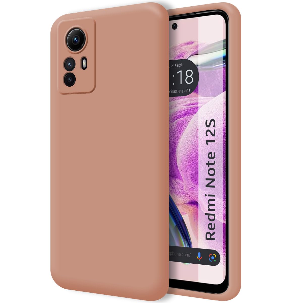Tumundosmartphone Silicone Liquid Ultra Soft Case for Xiaomi Redmi Note 12S Pink