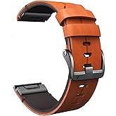 OUTVI leather watch band for garmin fenix 7/7x fenix 6/6x fenix 5x/5 plus Forerunner 965 955 935 745 epix Pro Gen 2 full grain 22mm 26mm quick fit Watch Strap replacement for Men brown
