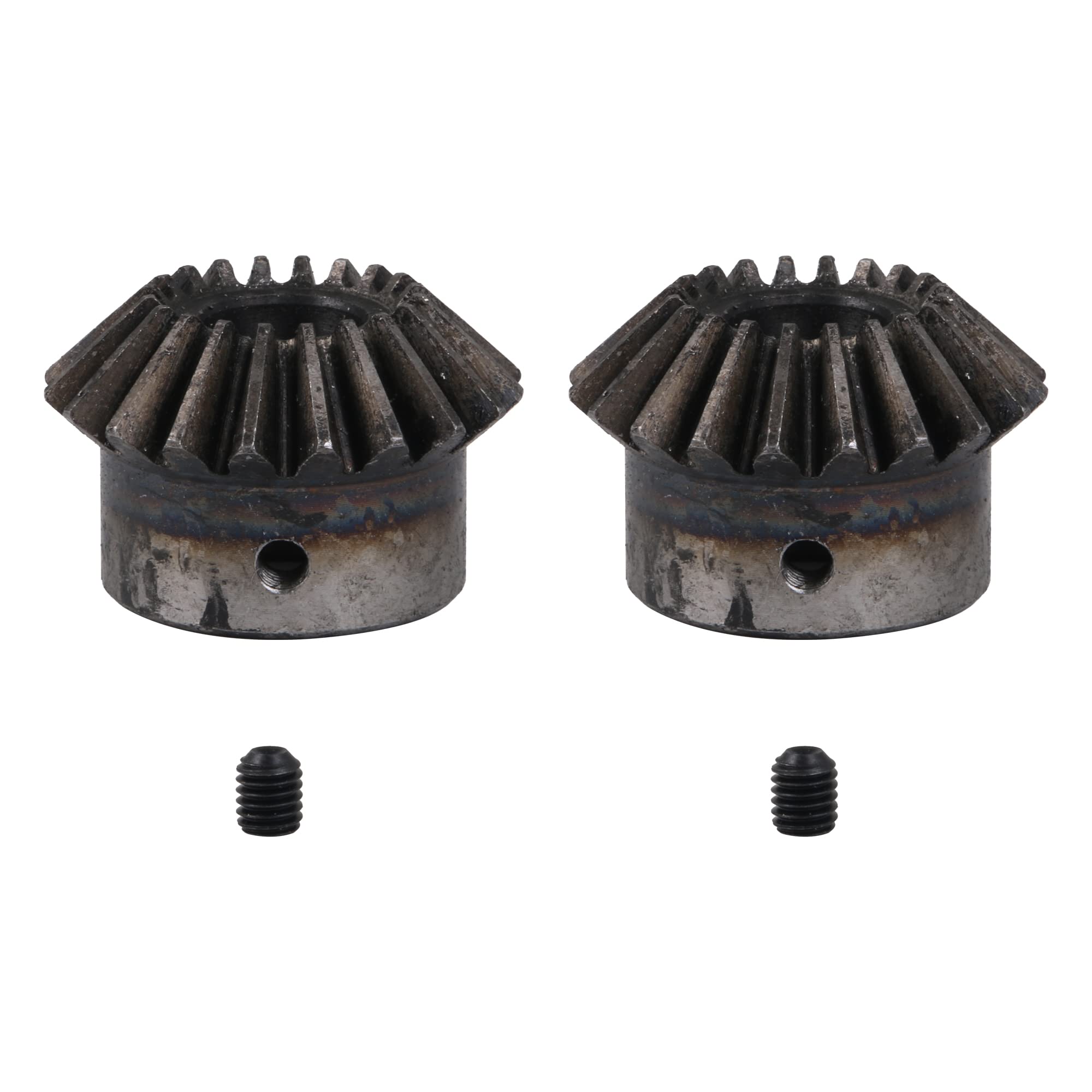 CNBTR 2PCS 45# Steel 2 Modulus 20 Teeth 14mm Hole Dia 90 Degrees Tapered Bevel Gear Wheel