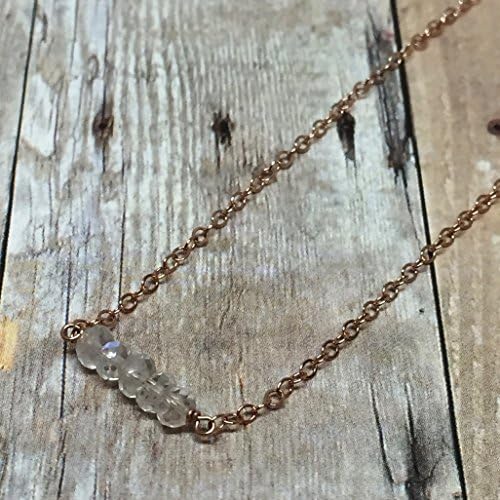 Moonstone elements bar rose gold filled necklace