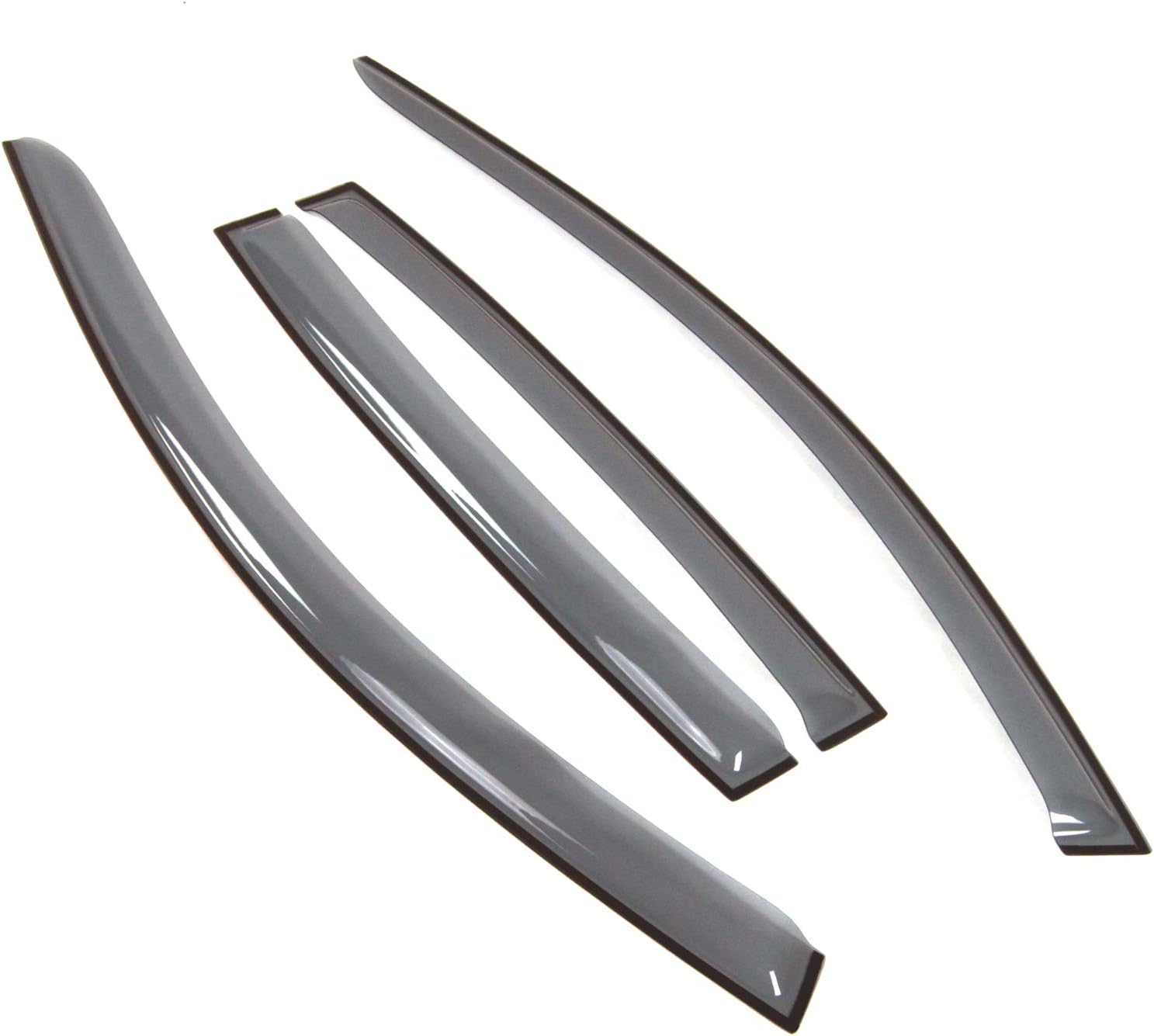 Tuningpros LGWV2-637 - Compatible With 2013-2017 Honda Accord Sedan, 4 Pcs Set Outside Mount Window Visor Deflector Rain Guard Light Tinted