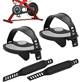 Exercise Bike Pedals with Straps for Pelotons Bike, 9/16" Stationary Recumbent Bikes Pedals for Indoor Exercycle Bicycle, Spin Cycling Pedal Bicycle Replacement Parts