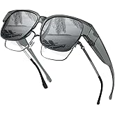 LianSan Polarized Over Glasses Sunglasses for Women Men - Warp Around Fit Over Sunglasses with UV Protection Fit Over Shades