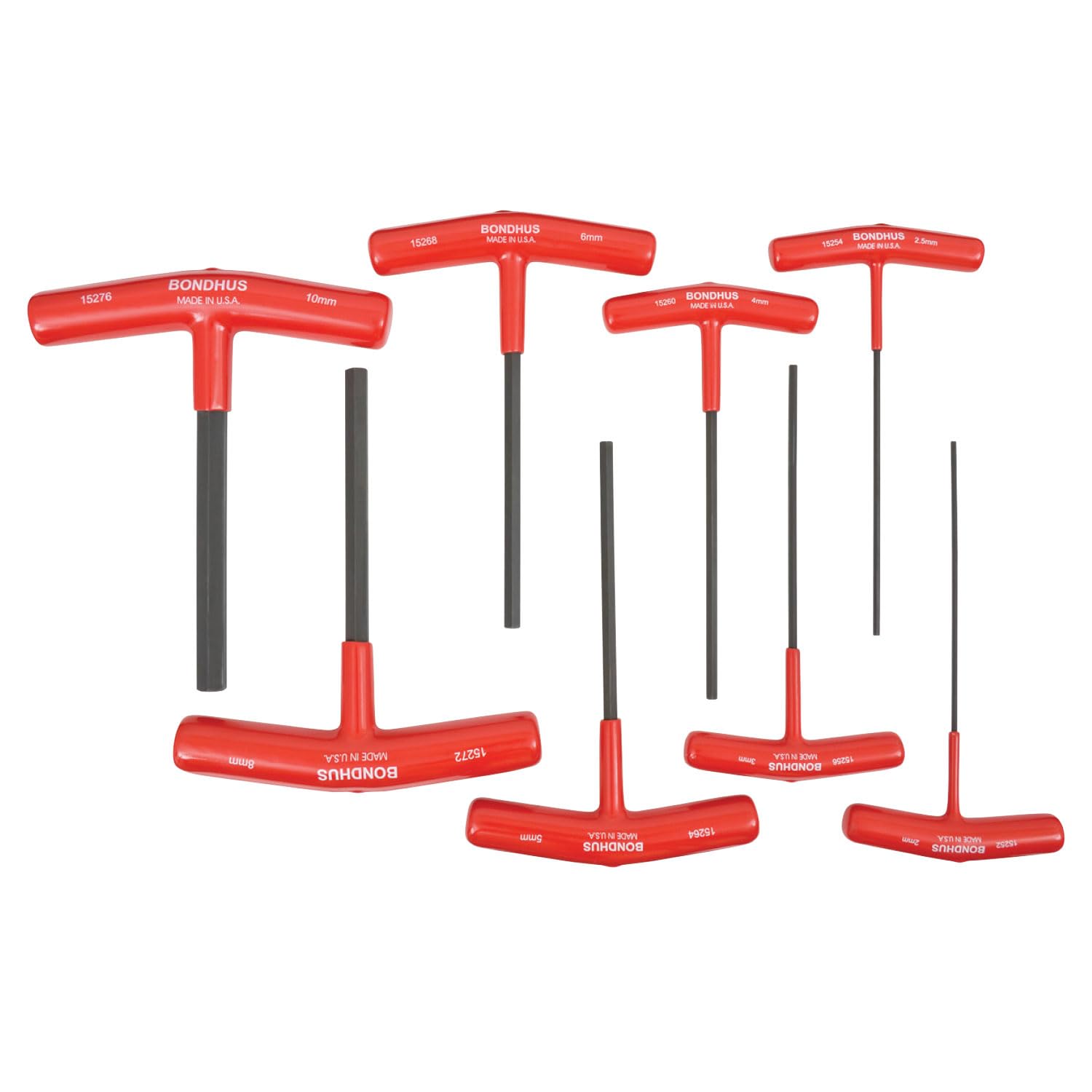 Bondhus, HTX80M 8PC 2-10MM 6" T-Handle HEX Set, 15287