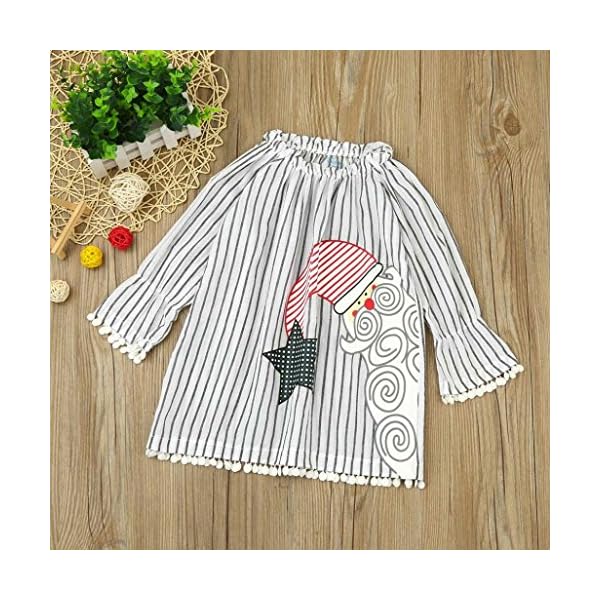 Christmas Baby Girls Santa Striped Princess Dress, Weiyun Newborn Baby Girls O-Neck Christmas Outfits Clothes(1~5T) - Image 5