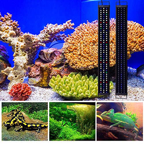 Zeiger Eco Full Spectrum Aquarium led Light 72 inch - 84 inch 180cm-200cm LED Tank Saltwater and Freshwater Lighting Aquarium lamp for Plant Reptile (72 inch 43W)