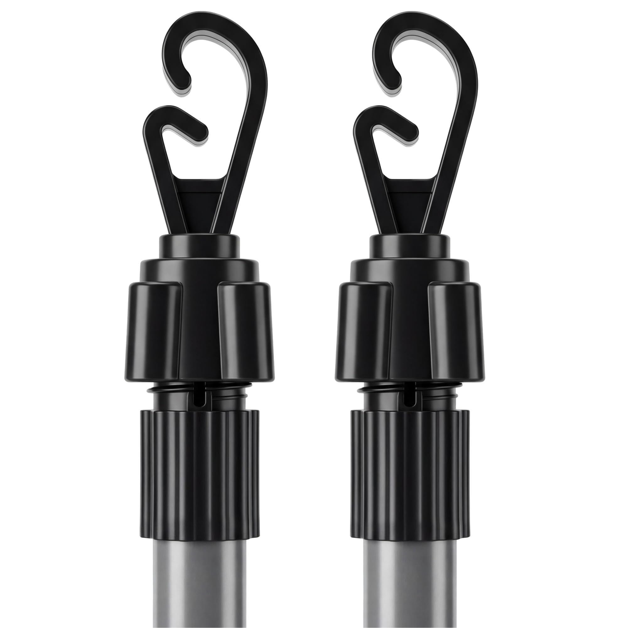 2.2 Meter Telescopic Washing Line Prop Pole Clothesline Heavy Duty Garden Dry Clothes Drying Airer Support Clothes Line Pole Galvanised Laundry Outdoor Washing Line Poles Extenedable to 2.2M Pack of 2