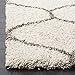 SAFAVIEH Hudson Shag Collection Accent Rug - 4' x 6', Ivory & Grey, Trellis Design, Non-Shedding & Easy Care, 2-inch Thick Ideal for High Traffic Areas in Entryway, Living Room, Bedroom (SGH280A)