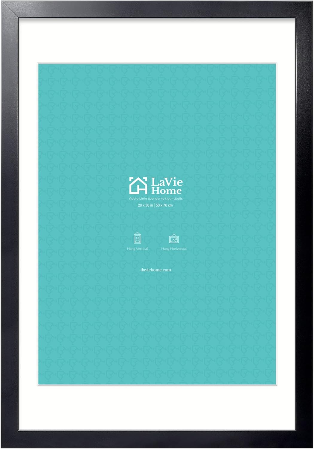 Photo Albums, Frames & Accessories - LaVie Home 20 x 30 Picture Frame Black Poster Frame,Display Pictures 18x24 with Mat or 20x30 Without Mat, Stable and Sturdy Frame and Polished Plexiglass, Horizontal and Vertical Format of The Wall(1 Pack)