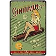 AOYEGO Pin Up Tin Sign,Sex Women On Cigars with Letter Exclusive Party for Gentlemen Vintage Metal Tin Signs for Cafes Bars Pubs Shop Wall Decorative Funny Retro Signs for Men Women 8x12 Inch