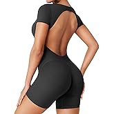 YEOREO One Piece Workout Jumpsuits Rompers For Women Xylia U Neck Sexy Backless Bodysuit Hidden Scrunch Butt Jumpsuit