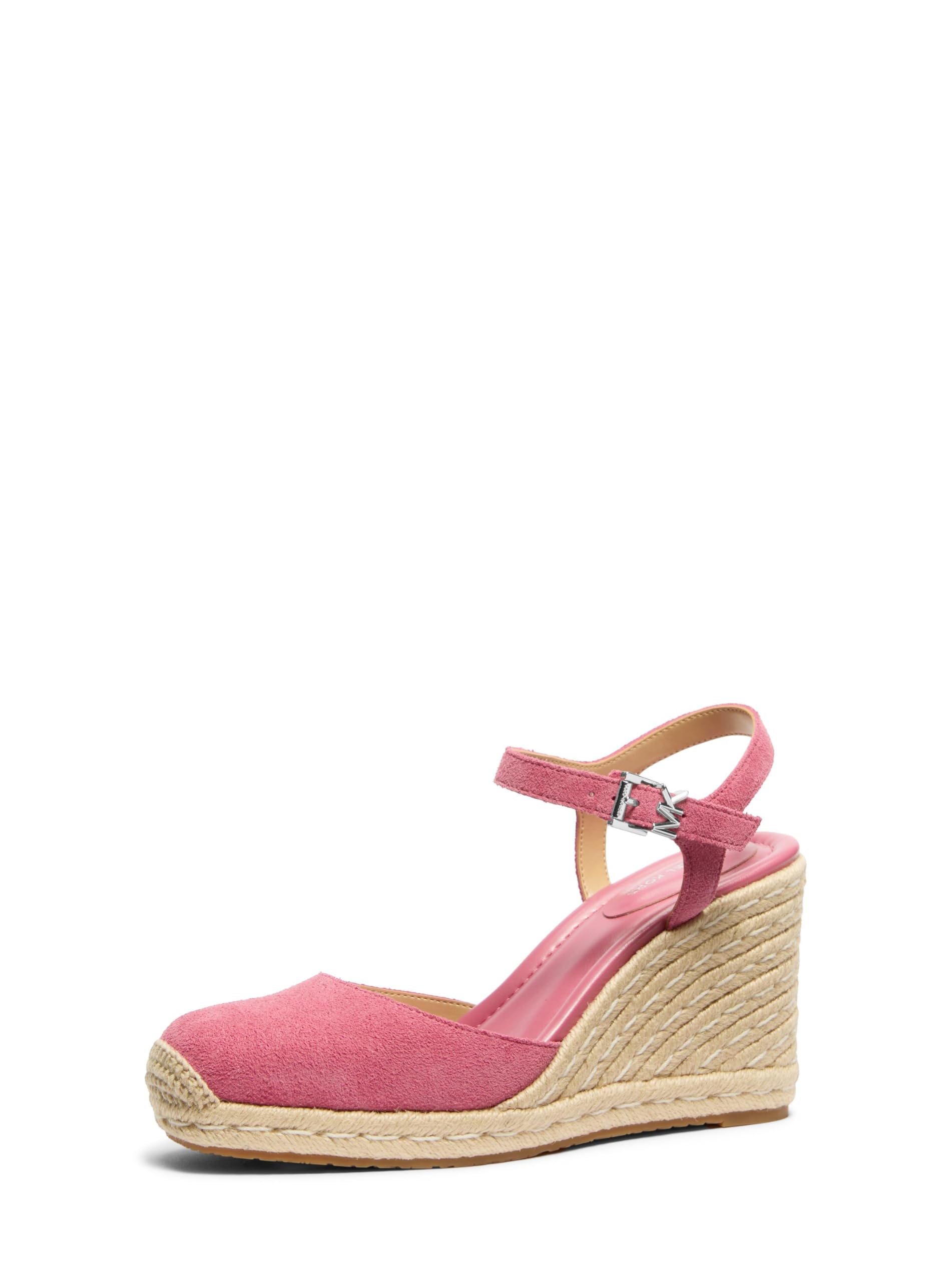 Michael Kors Women’s Kenzie Wedge Sandal, Suede/Rosewood, 7.5