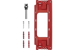 MIMENG UOMO Door Jamb Hinge Jig, Door Hinge Jig, Hinge Router Template Compatible with 8 Hinge Sizes from 2-1/2"" to 6"" and 5 Door Thickness from 1-3/8"" to 2-1/2"", Precise Efficient Hinge Installation, Red