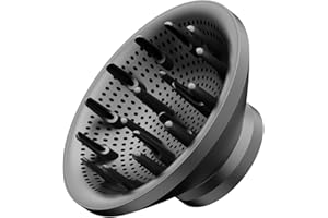 SKYMOON Hair Dryer Diffuser, Magnetic Hairdryer Diffuser Attachment for Curl Definition and Volumizing Styling, Dark Grey