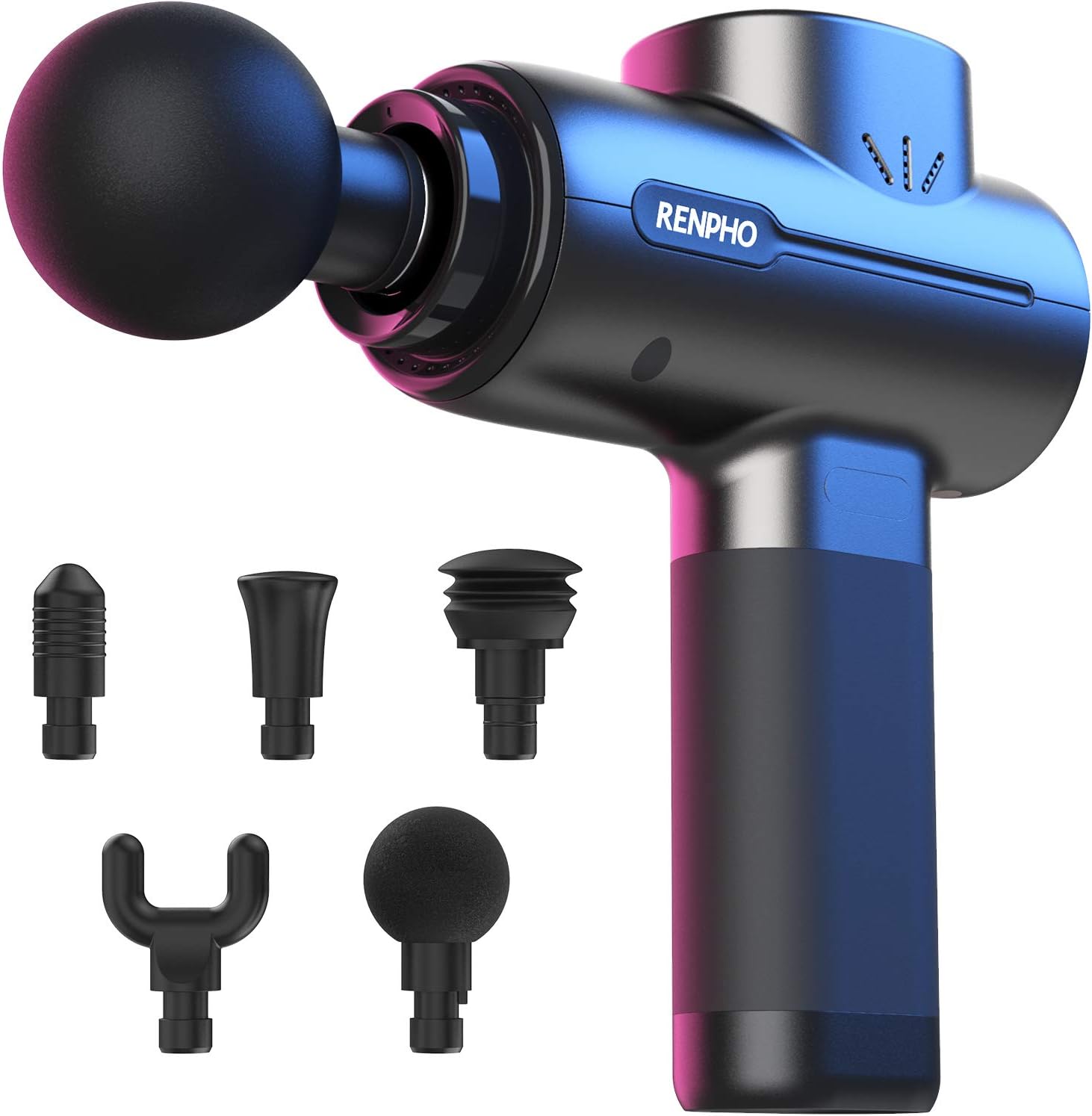 RENPHO Massage Gun Deep Tissue, Portable Massager Gun Deep Tissue Weighted Only 1.5lbs, Handheld Percussion Massage Gun Muscle for Home Gym Office Post-Workout Recovery Pain Soreness Relief