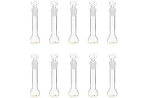 PATIKIL 5ml Volumetric Flask, 10Pcs 3.3 Borosilicate Glass Graduated Volumetric Measuring Flask with Glass Stopper Tolerance 