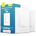 meross Smart WiFi Switch, 3-Way/Single-Pole, HomeKit Compatible, 2 Pack | Neutral Wire Required, Scheduling & Automation, Rem