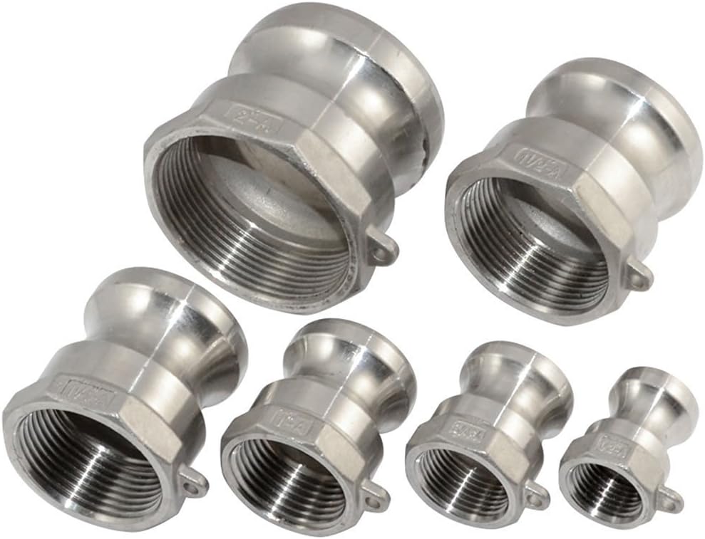 GlobalMa Female Pipe Threads x 3/4" A Trash Pump Adapter Male Camlock,Stainless Steel 316