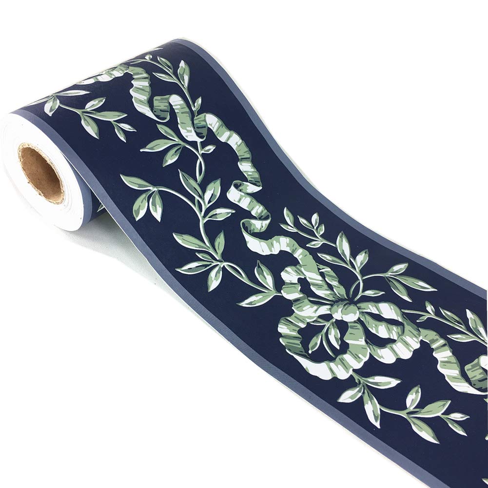 WDragon Natural Style Leaf Foral Wallpaper Border Peel Stick Wall Decal Sticker Bathroom Kitchen Ceiling Backsplash Tiles Border,Waterproof Removable 10cm by 10meters