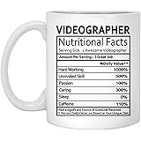 Videographer Coffee Mug - Videographer Gifts for Men Women on Birthday Xmas Spencial Event - Nutritional Facts Label Gag Gift Coffee Mugs Tea Cup White 11 Oz