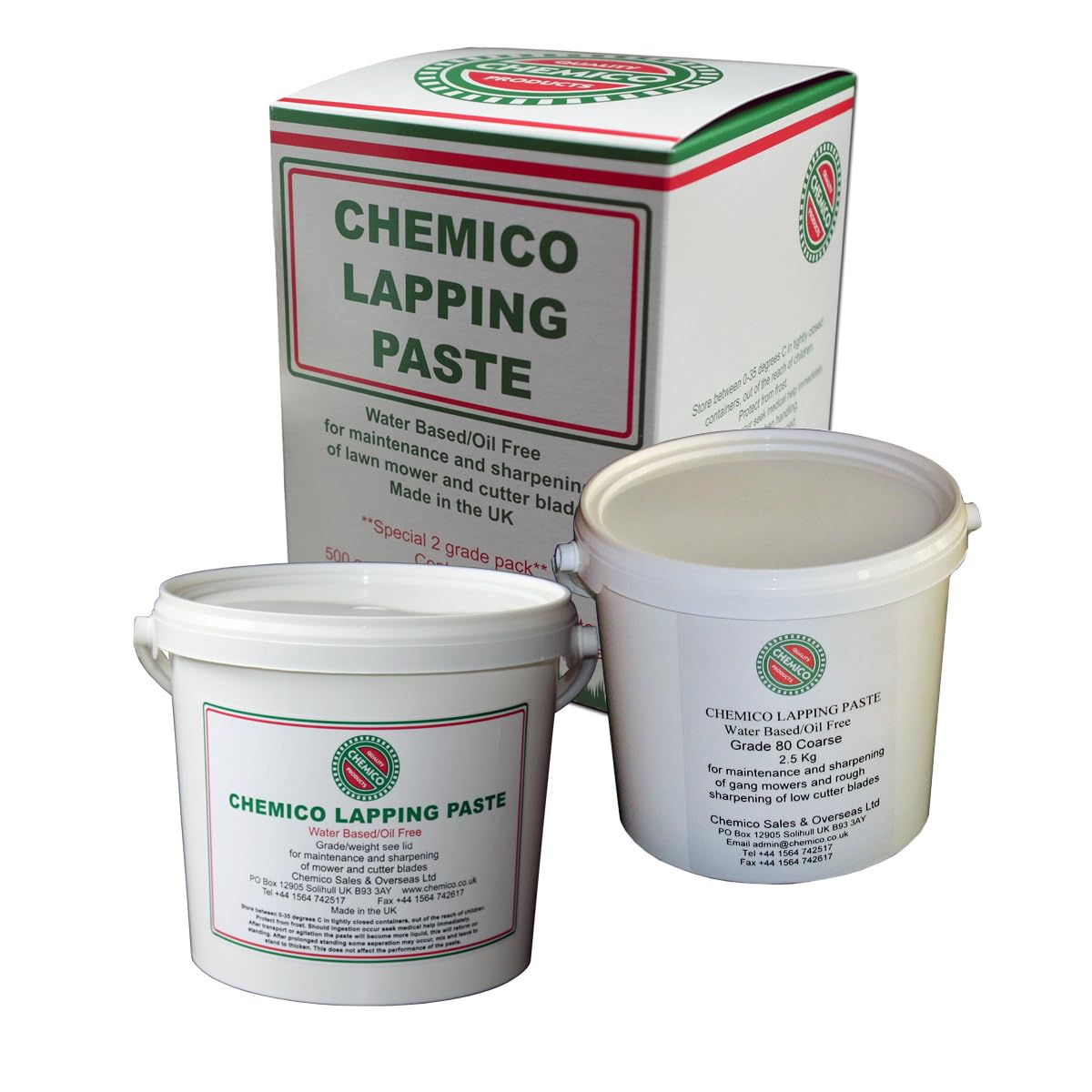 County Chemico Lapping Paste 2 Grade Pack. 1 x 500gm 80 grit / 1 x 500gm 120 grit.