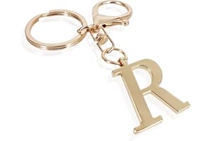 LAXPICOL Gold Letter A-Z Keychain for Women Bag Charms Purse Charms For Handbags Metal Alphabet Initial Letter Keychain