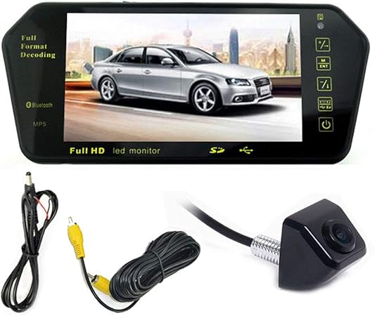 Amazon スクリューナイトビジョンカーリアビューパーキングカメラ付き7インチカラーtftブルー Mp5車のミラーモニター オンダッシュモニター 車 バイク