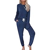 FIOPHY Women's 2 Piece Outfits Lounge Sets Long Sleeve Tops and Jogger Sweatpants Sweats Track Suits Loungewear Pajama Sets