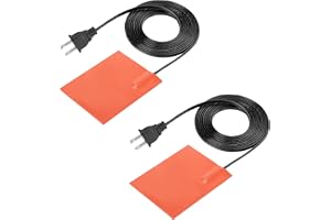 HRYNSLW 2PCS Engine Block Heater Pad Oil Pan Heater Pad with Thermostat | 120v, 150w, 4x5 Inch Self-Adhesive Oil Pan Heater Pad for Metal Surface, silicone heating pad with 72" Power Cord