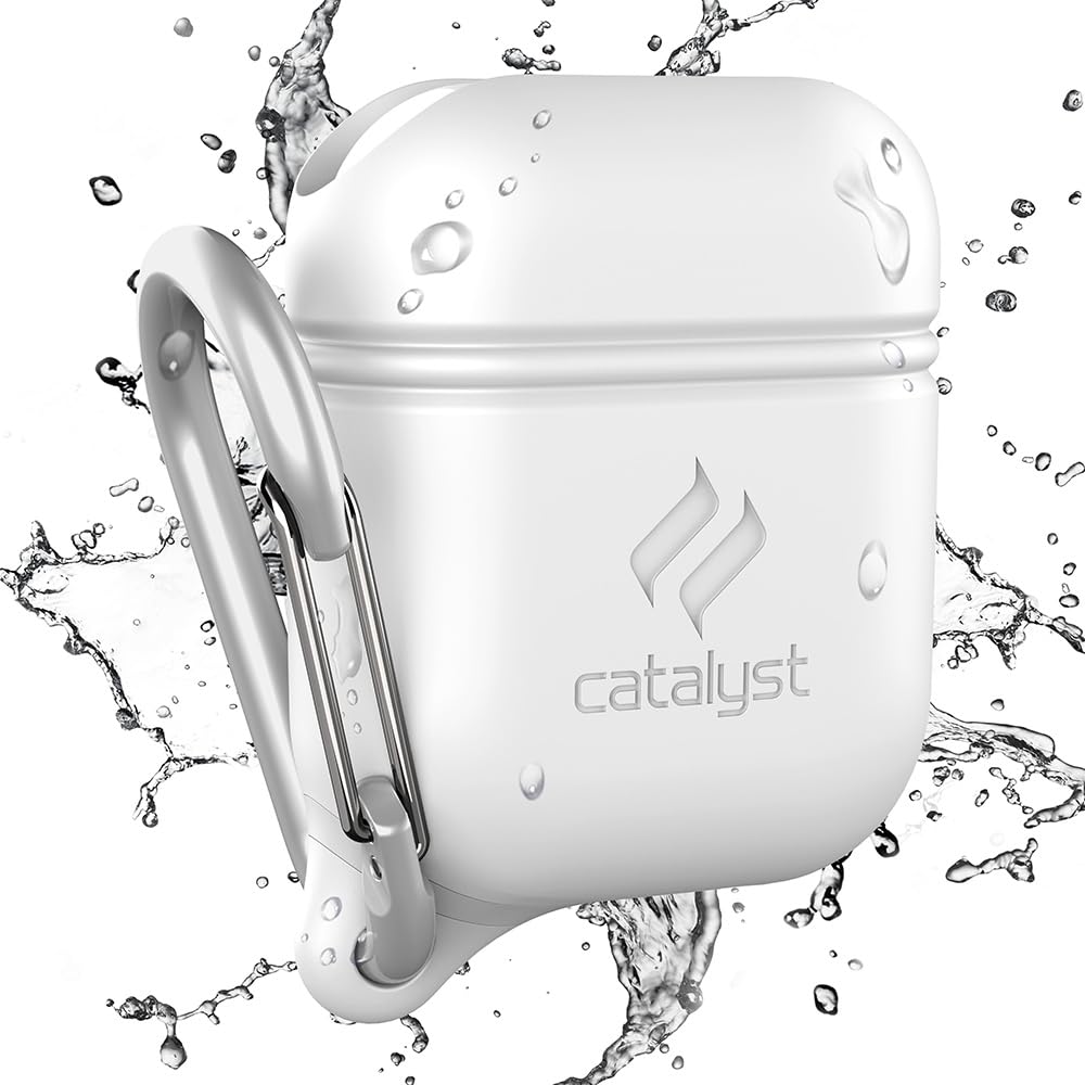 Catalyst Waterproof Case for AirPods 2nd Generation and AirPods 1st Generation - Wireless and USB-C Charging High Drop Protection AirPods Gen 2 and Gen 1 Case with Carabiner, One Piece Design