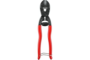 TOOLEAGUE 8 inches Mini Bolt Cutter with Recess and Spring,CR-V Blade, Security Lock,Compact Bolt Cutters with Comfortable Gr