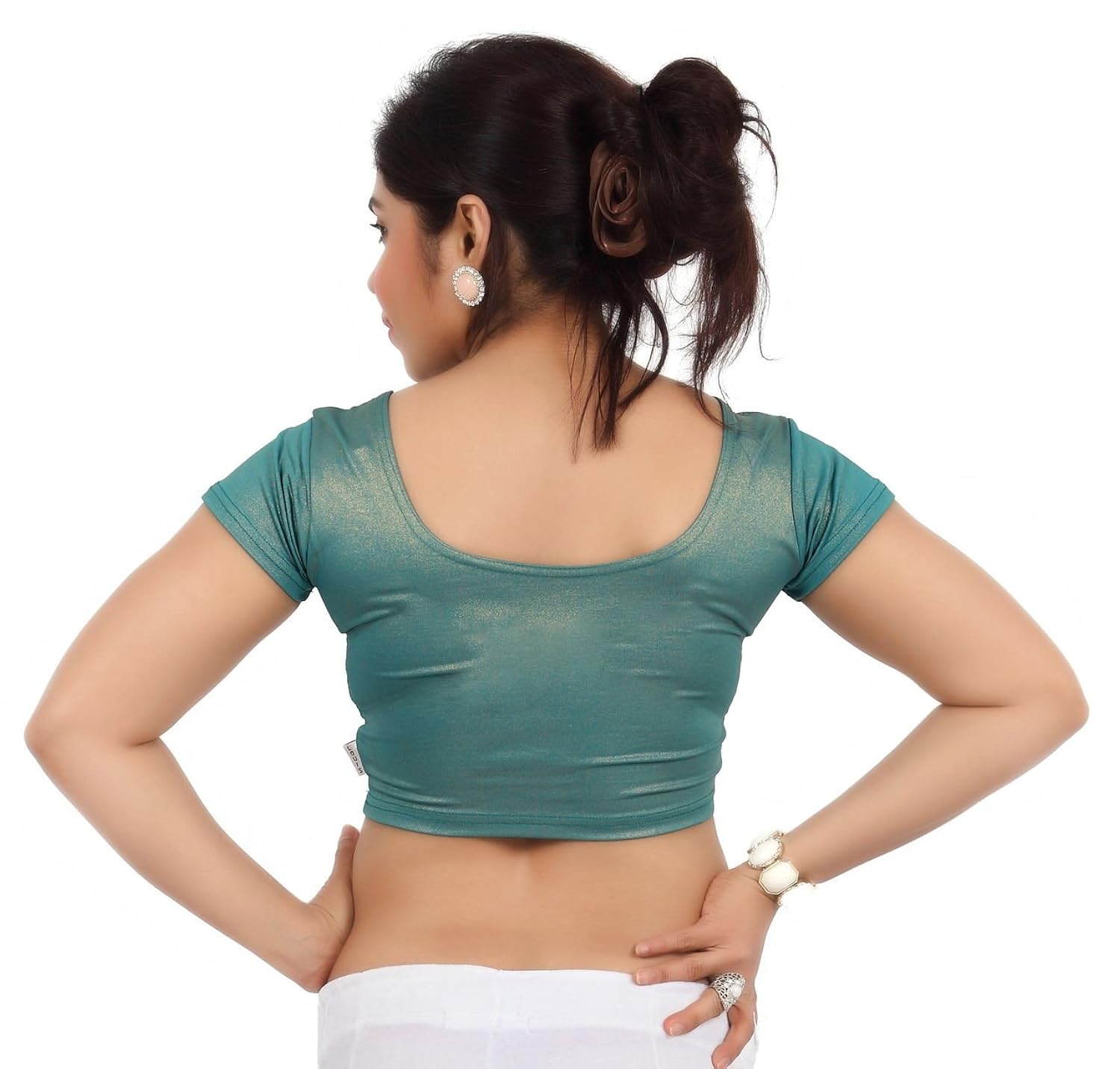 louis fashion cotton lycra fabric women blouse (2067-bl-green05)