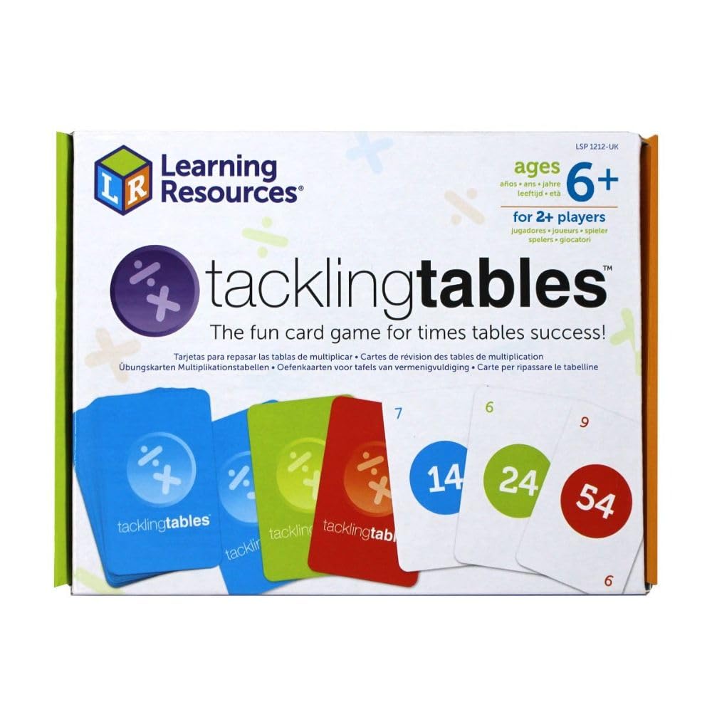 Learning Resources Tackling Tables Student Game - Times Tables Chart & 78 Graded Cards for Early Maths Skills, Age 6+
