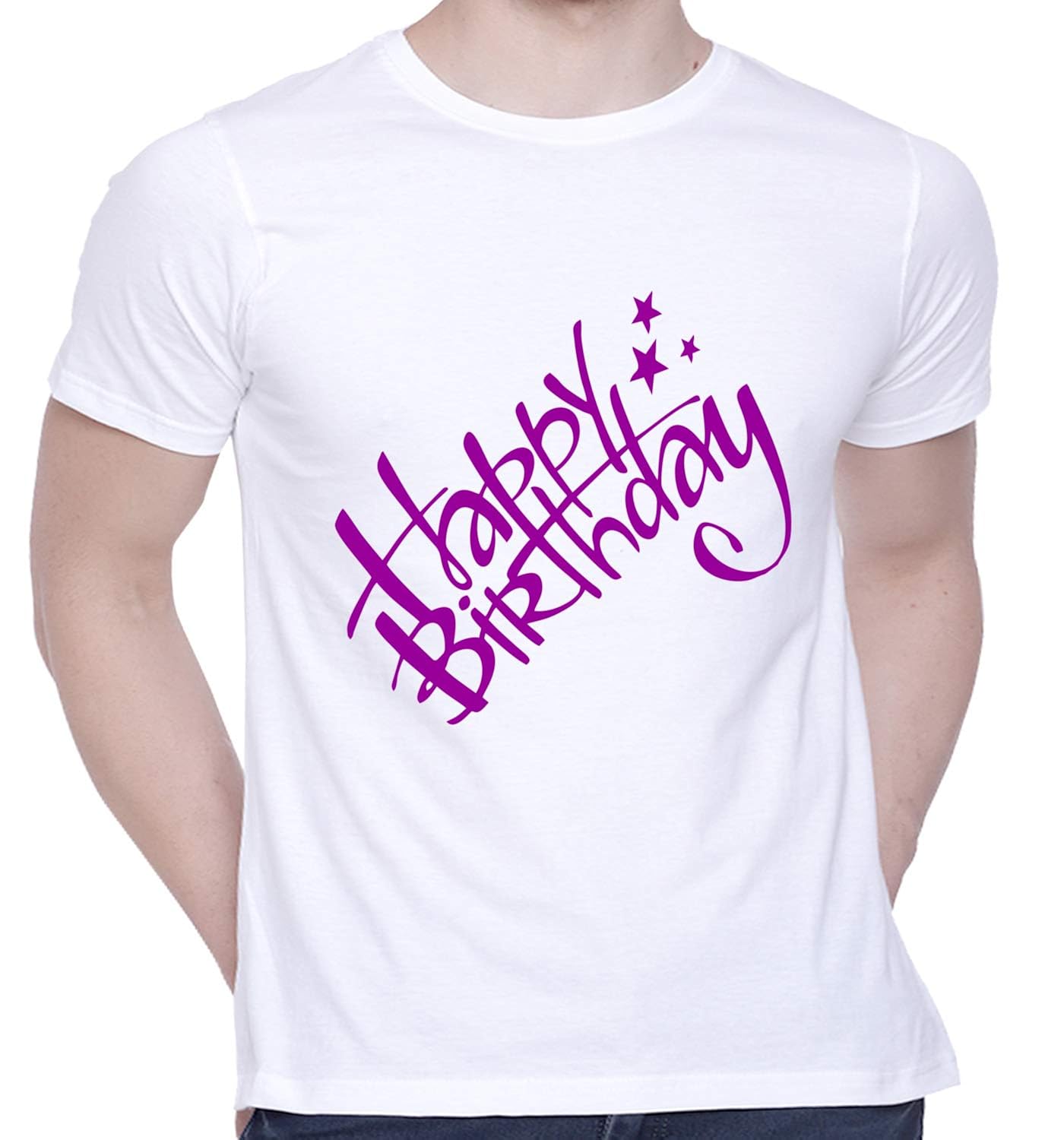 CreativiT Graphic Printed TShirt for Unisex Happy Birthday Tshirt Casual Half Sleeve Round