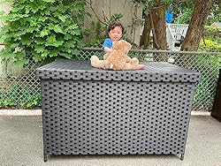 YITAHOME 230 Gallon Wicker Deck Box, XXL