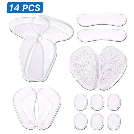 COSYINSOFA 14 Pcs High Heel Pads, Fersengriffe-Einlagen, Fußpflegeset zum Schutz vor Schmerzen und Blasen, Anti-Rutsch-Schuhk