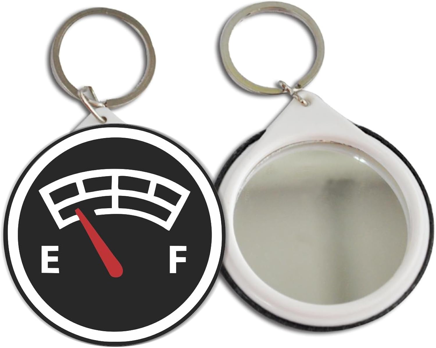 Empty Full Gas Fuel Tank Design 2.25 inch Keychain Button