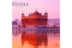 India | 2024 12 x 24 Inch Monthly Square Wall Calendar | BrownTrout | Scenic Travel Asia New Delhi Hindi