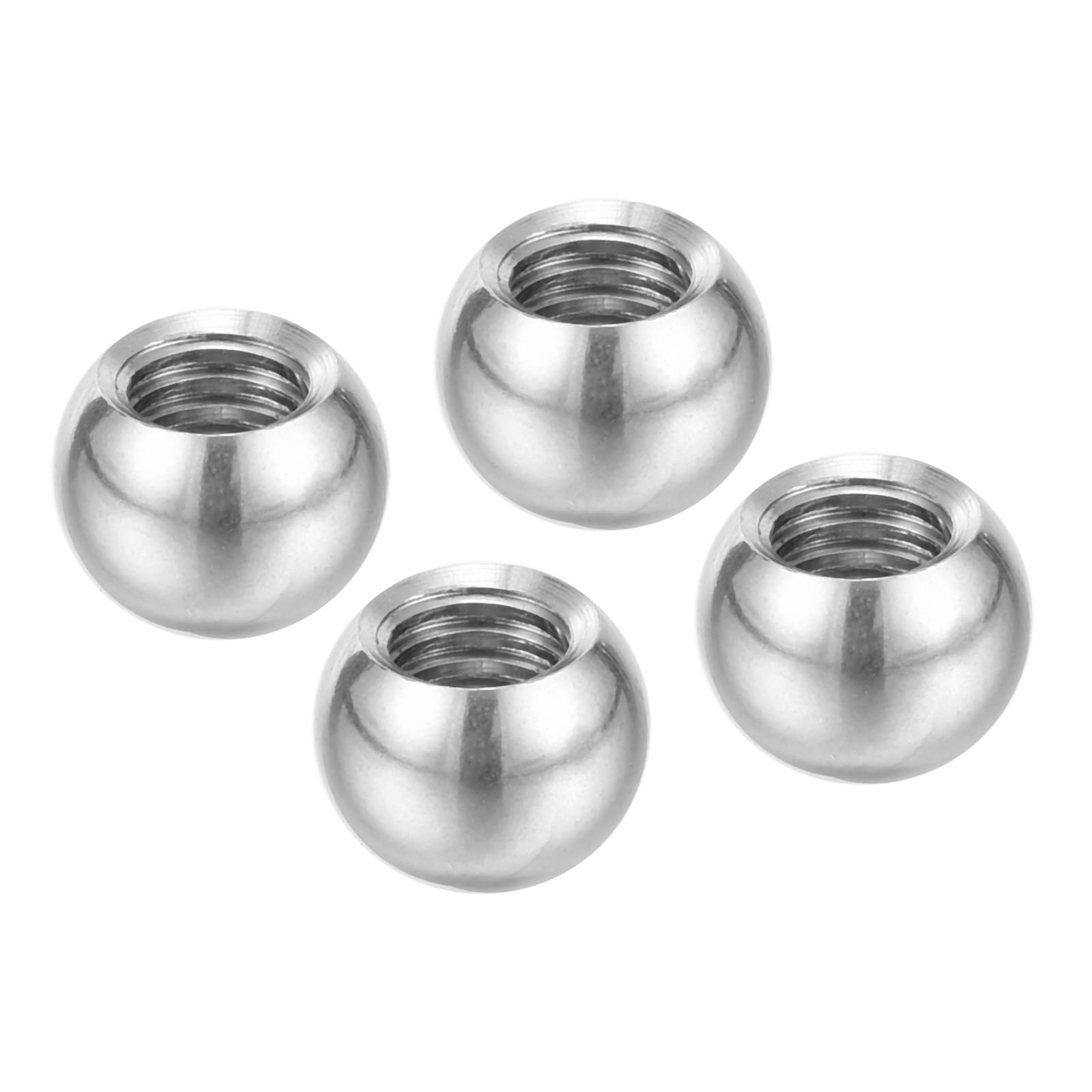 PATIKIL M6x10mm Ball Nuts Knob, 4 Pack Female Thread 304 Stainless Steel Round Blind Hole Screw Cap Cover for Lighting Machinery DIY Decoration, Silver — image 1