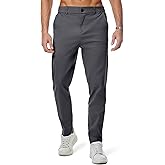 JMIERR Men's Chino Pants Casual Elastic Waist Tapered Golf Trousers