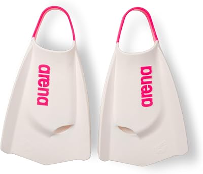 ARENA Powerfin Pro II Swim Fins Silicone Short Blade Left Right White Pink Size