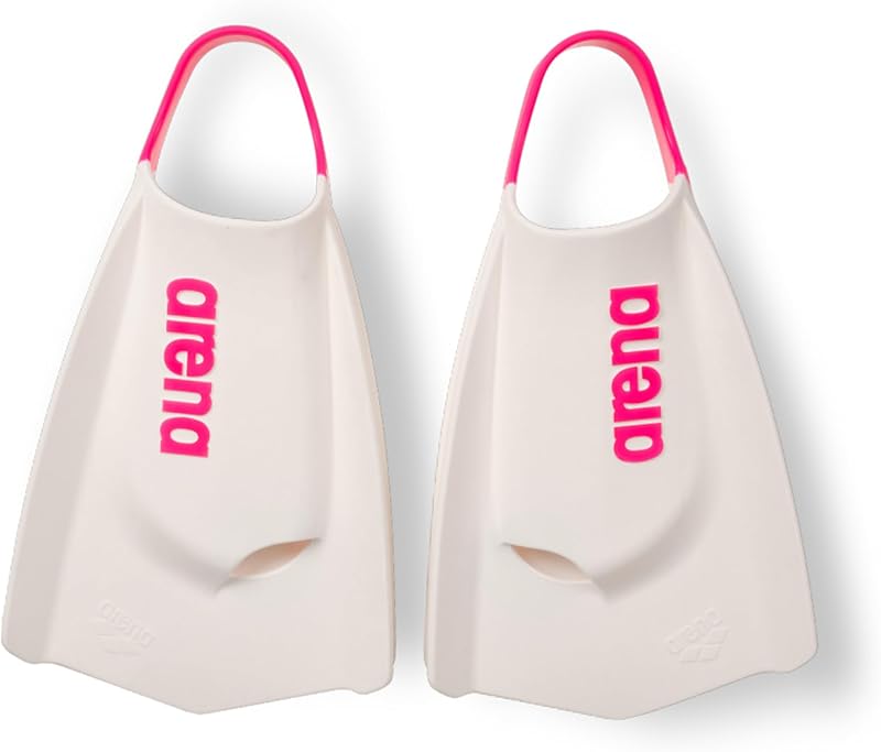 ARENA Powerfin Pro II Swim Fins Silicone Short Blade Left Right White Pink Size