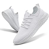 YRLTYO Womens Tennis Shoes Running Shoes - Gym Sneakers Shoes Walking Workout Shoes Non Slip Walking Athletic Slip on Breathable Mesh Comfortable Lightweight Casual Fashion Sports Shoes White Size 10