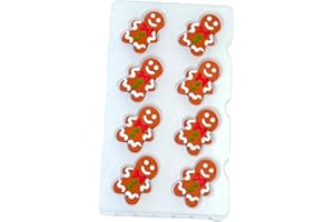 CLONYNIX Edible Christmas Themed Gingerbread Man Sugar cake decorations, perfect Icing Cookies decro for Xmas Gingerbread House, Cupcakes, Cake, Macaron, Cookies, and Cakecicles Decorating