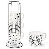 TOPZEA Set of 4 Stackable Coffee Mugs with