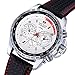 MEGIR Fashion Design Mens Watch with 3eye Decoration Dials and Nail Scale Quartz (White)