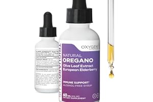 OXYGEN NUTRITION Triguard Plus Oil Of Oregano Leaf Extract, Olive Leaf Extract, Elderberry Extract Liquid Tincture Supplement 2 fl oz | Gut Health, Immune Support & Energy | Alcohol-Free | Organically Grown