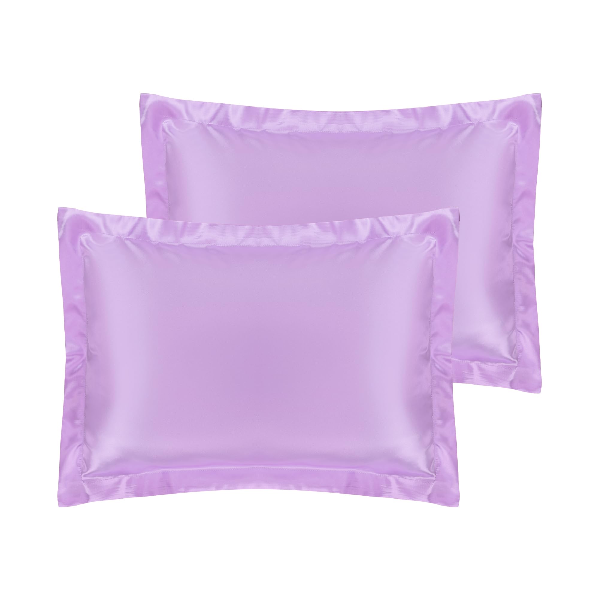 uxcell Satin Pillowcase for Hair and Skin Soft and Smooth Set of 2 with Envelope Closure, Gifts for Friends Purple Queen (51x76cm)